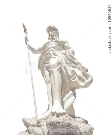 The statue of Poseidonon on isolated white background at venezia 10946634