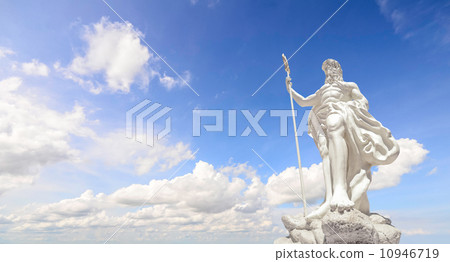 The statue of Poseidon and clear blue sky 10946719