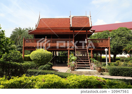 Thai style wooden house Thai style wooden house 10947561