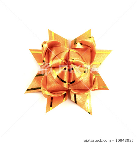 orange gift bow isolated on white background orange gift bow isolated on white background 10948055