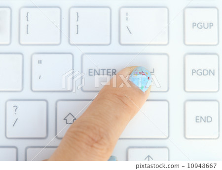 finger pushing the enter button of keyboard finger pushing the enter button of keyboard 10948667