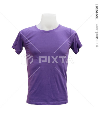 male tshirt template on the mannequin on white background 10949361