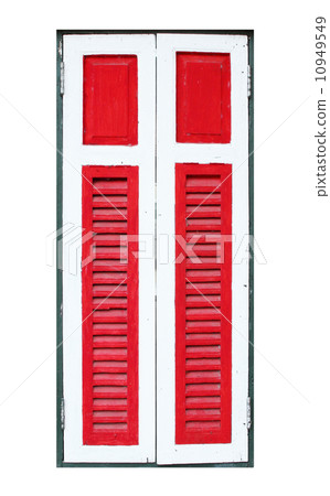 wooden window on white background 10949549