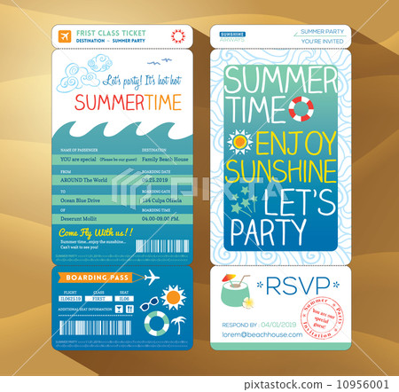 summertime holiday party boarding pass background template 10956001