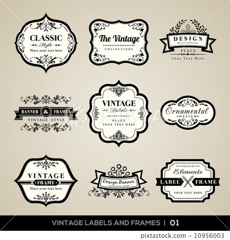 Vintage labels and frames 10956003