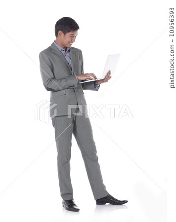 young business male full body shot with studio white background young business male full body shot with studio white background 10956393