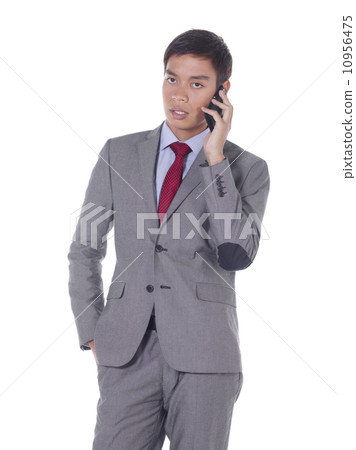young business male with studio white background  10956475