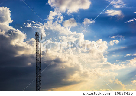 Phone tower antenna & Cloud 10958430