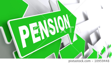 Pension on Green Direction Arrow Sign. Pension on Green Direction Arrow Sign. 10959448