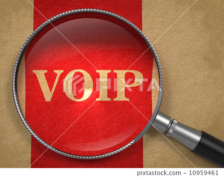 VOIP Magnifying Glass on Old Paper. 10959461