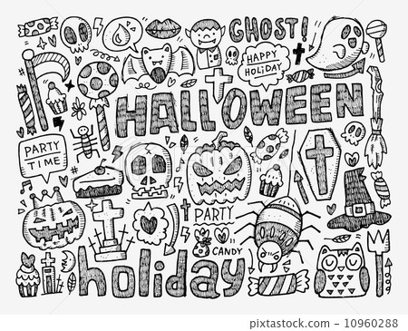 doodle halloween holiday background doodle halloween holiday background 10960288