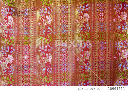 Beautiful fablic patern of thai silk Beautiful fablic patern of thai silk 10961331