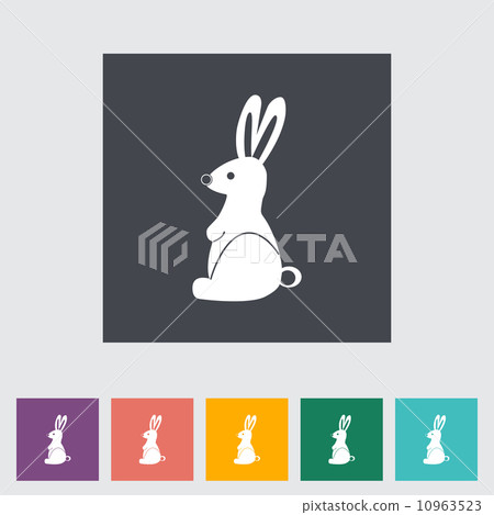 Rabbit single flat icon. 10963523
