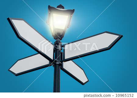 Lamppost with directional arrows 10965152