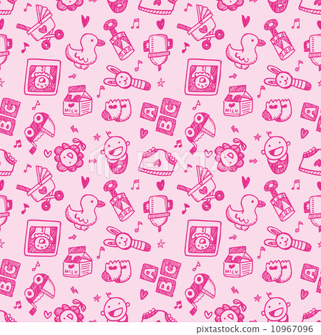 seamless doodle baby pattern background seamless doodle baby pattern background 10967096