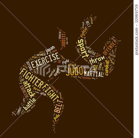 Judo pictogram on brown background 10969759