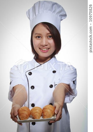 Cook bread woman show Cook bread woman show 10970826