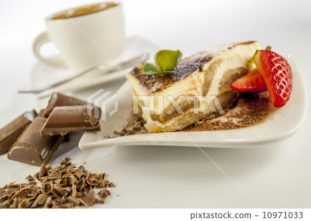 tiramisu on white background 10971033