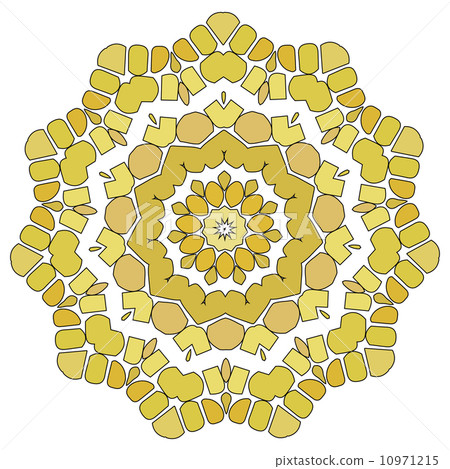 Lace floral colorful ethnic ornament kaleidoscope - Stock Illustration ...