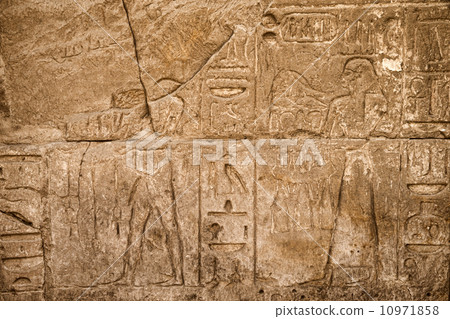 Hieroglyphic of pharaoh civilization in Karnak temple, Egypt 10971858