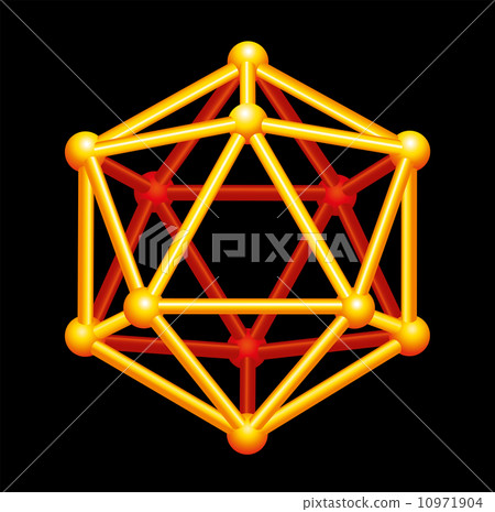 Icosahedron Gold Three-dimensional Shape 10971904