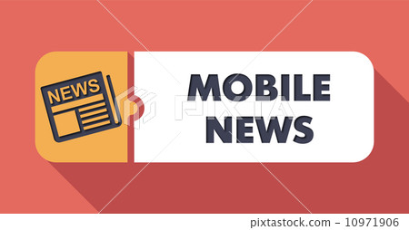 Mobile News on Scarlet in Flat Design. 10971906