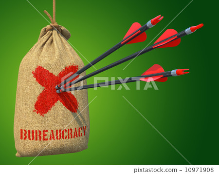Bureaucracy - Arrows Hit in Red Mark Target. 10971908