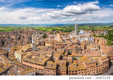Aerial view of Siena 10973179
