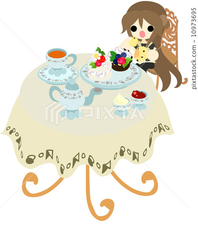 People who enjoy afternoon tea at the cafe 10973695