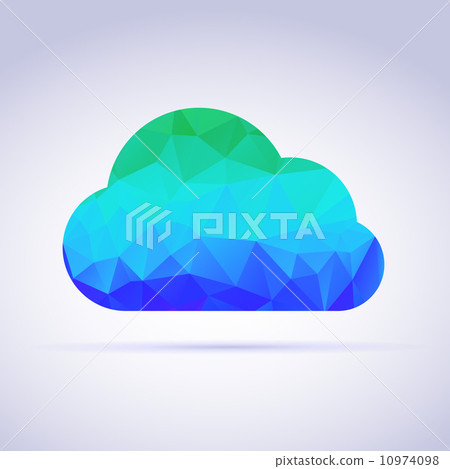 Creative icon clouds, triangles Creative icon clouds, triangles 10974098
