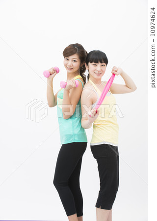 A woman enjoying fitness A woman enjoying fitness 10974624