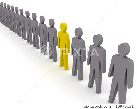 Unusual person in row. 10976131