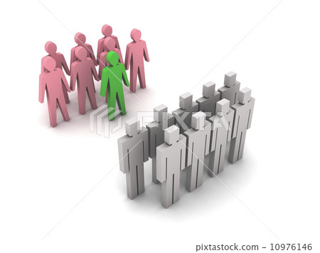 Team with leader versus team without leader, crowd. 10976146