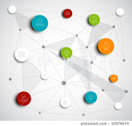 Vector abstract circles infographic network template 10976674
