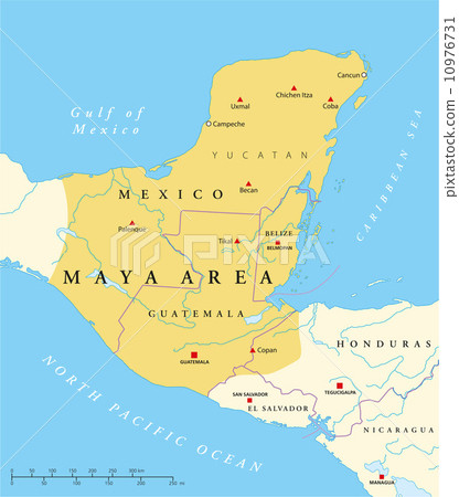 Maya High Culture Area Map 10976731