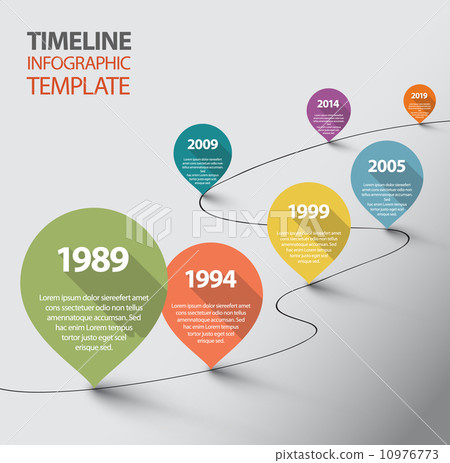 Infographic Timeline Template with pointers 10976773