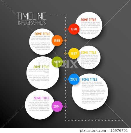 infographic dark timeline report template-插圖素材