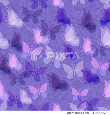 Seamless pattern, transparent butterflies 10977076