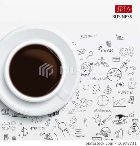 coffee cup and business strategy Business plan Idea Sketch coffee cup and business strategy Business plan Idea Sketch 10978731