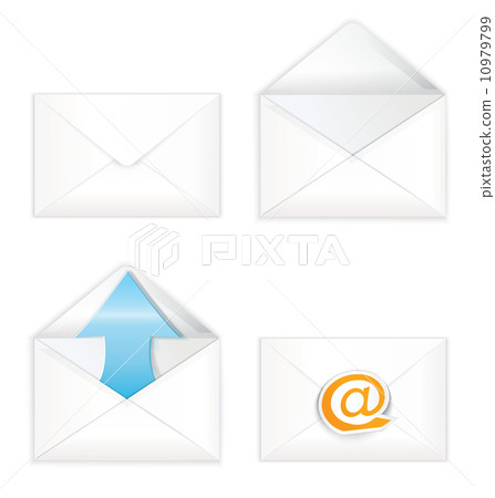 White open closed envelope icon set 10979799