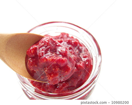 野草莓醬裝瓶和勺子 10980200