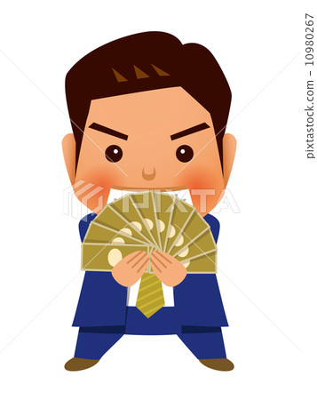 A businessman expanding bills 10980267