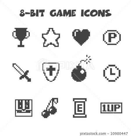 8-bit game icons 8-bit game icons 10980447