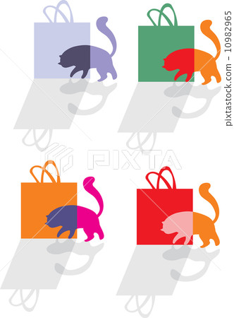 cat and shopping bag 10982965
