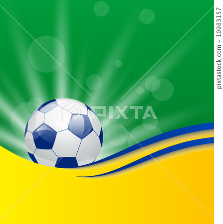 Football card in Brazil flag colors 10983157