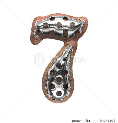 metal figure on white background 10983491
