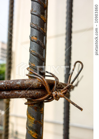 Close up Steel rods at construction site 10983860