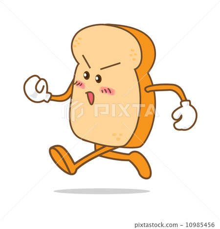 Slice of bread cartoon running Slice of bread cartoon running 10985456