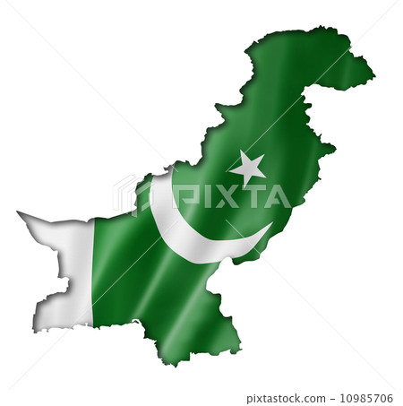 Pakistani flag map 10985706