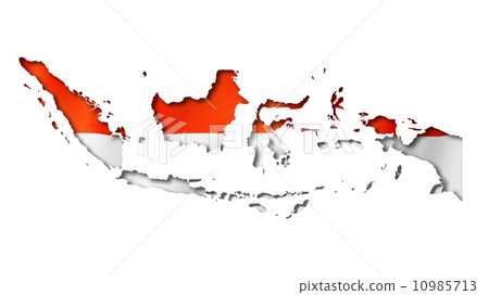 Indonesian flag map 10985713